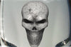 gray skull vinyl graphics on car hood